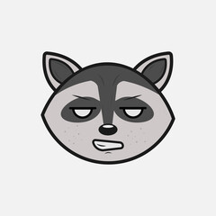 Vector illustration of a Raccoon with different emotions