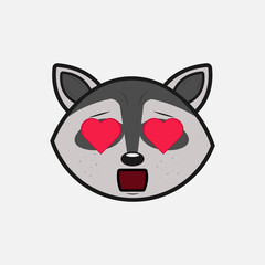 Vector illustration of a Raccoon with different emotions