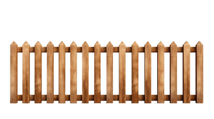 Empty brown wooden fence on transparent background.