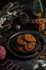 Obraz na płótnie Canvas shortbread cookies in a Christmas composition