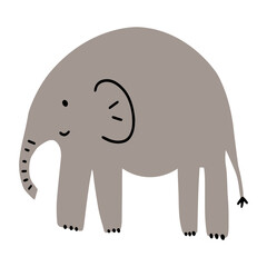 Elephant animal. Brightly colored childish print. Cute animal for Mother's Day. Colorful kids vector illustration