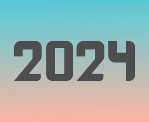 Happy New Year 2024 Abstract Graphic Design Vector Logo Symbol Illustration
