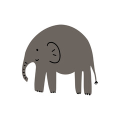 Elephant animal. Brightly colored childish print. Cute animal for Mother's Day. Colorful kids vector illustration