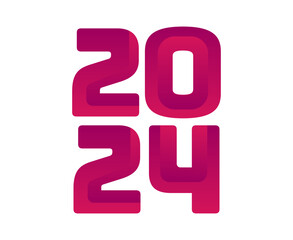 Happy New Year 2024 Abstract Pink Graphic Design Vector Logo Symbol Illustration