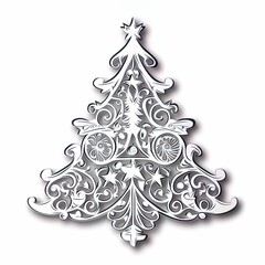 christmas tree made of snowflakes