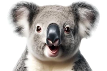 Poster Im Rahmen funny happy koala face isolated on transparent background © mr_marcom