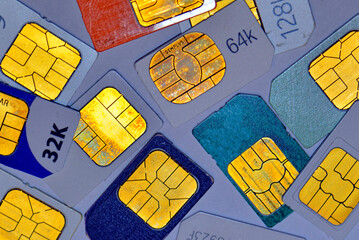 a lot of sim cards for mobile phones, smartphones and tablets
