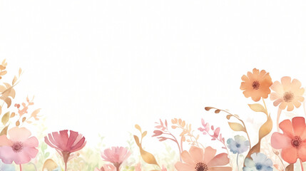 Watercolor vintage flower garden background, decorative flower background pattern, PPT background