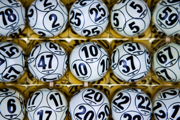 loteria bolas de bingo - obrazy, fototapety, plakaty