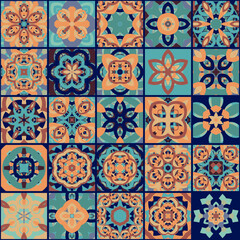  Vector Seamless mosaic artwork backdrop  - Continuous design of kaleidoscopical medley graphic design  
