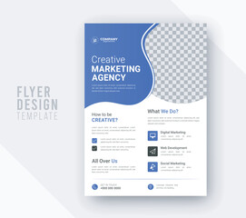 creative modern brand flyer design | abstract business leaflet design template - obrazy, fototapety, plakaty