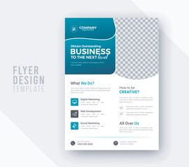 creative modern brand flyer design | abstract business leaflet design template - obrazy, fototapety, plakaty