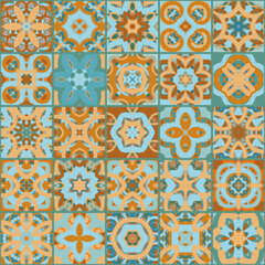  Vector Seamless mosaic artwork backdrop  - Continuous design of kaleidoscopical medley graphic design  
