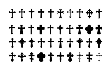Fotobehang   Christian cross elements set - visualization of cross vector types - vector concept of vintage  Christianlike   emblem   © kseniyaomega