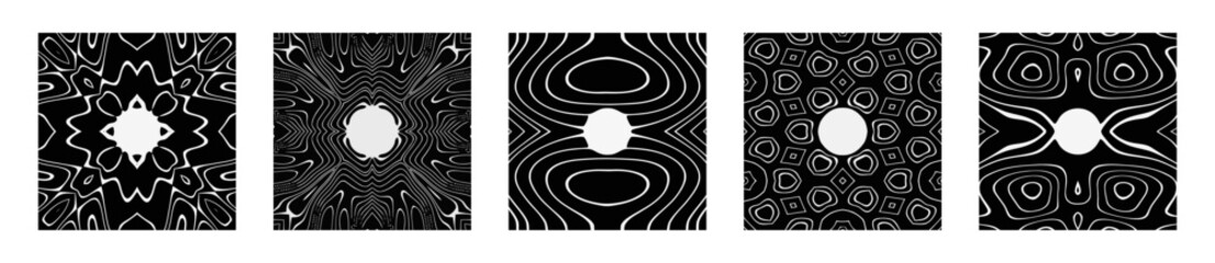 Chladni Figure Structures Vector Set - Visualization of Music - Resonating Cymatics Model Templates 
