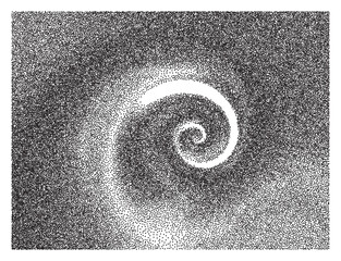  Big Golden ratio stippled spiral - visualization of Fibonacci Sequence - vector concept of gold proportion
