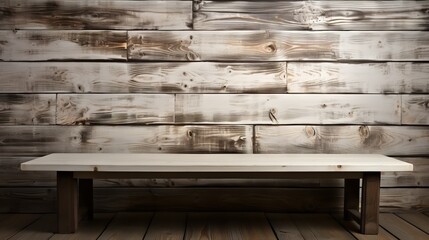 White and beige wood structure, background from copy space boards, template