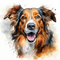 watercolor Sarabi dog clipart, generative ai