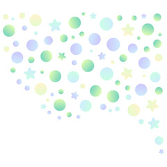 Stars and circles corner particles. Vector illustration.