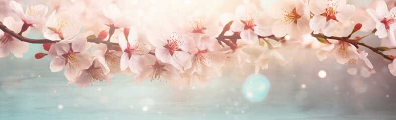 a pink background bursting with cherry blossoms in spring,