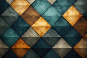 abstract grunge background with blue, yellow and brown geometric pattern