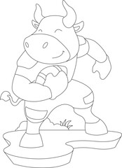 Bull American Football Sports Animal Vector Graphic Art Illustration
