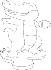 Crocodile American Football Sports Animal Vector Graphic Art Illustration