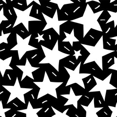 Stars pattern white color on black background for christmas sale, greeting cards, product promotion, web design and marketing material, decoration. Vector 10 eps