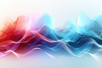 abstract background with blue and red waves on a white background.