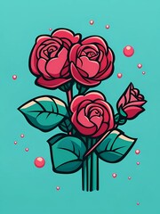 Rose icon illustration 