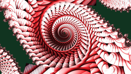 red and white complex anti-clockwise spiral