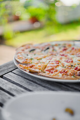 Fresh French Tarte Flambee with Créme Fraiche and Tomatos