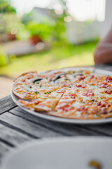 Fresh Tarte Flambee with Créme Fraiche and Tomatos