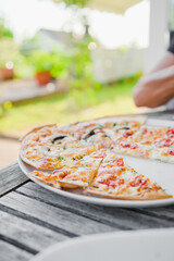 Slices of French Tarte Flambee