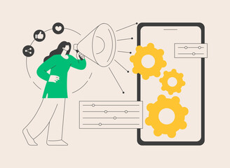 Marketing campaign management abstract concept vector illustration.