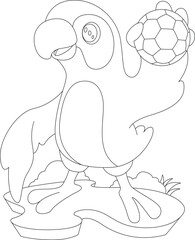 Parrot Handball player Handball Sports Animal Vector Graphic Art Illustration