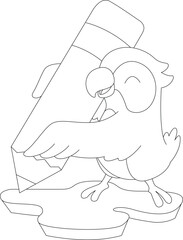 Parrot Pupil Pencil School Animal Vector Graphic Art Illustration