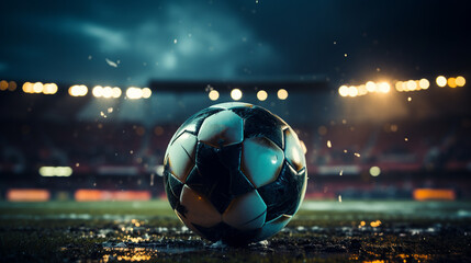 Fototapeta premium Ball on football field.
