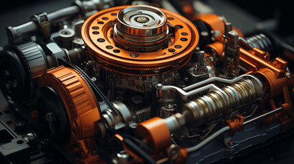Modern car engine.