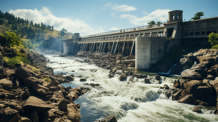 Hydroelectric power dam.