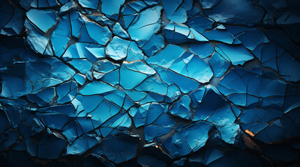 Cracked blue background. - obrazy, fototapety, plakaty