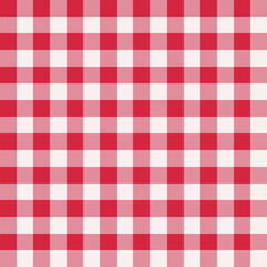 tablecloth pattern, red and white checkered seamless repeatable texture, vector