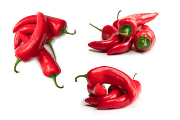 Red hot chili pepper isolated on a white background.
