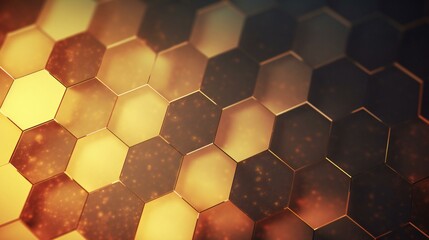 an abstract pattern of hexagonal polygons with abstract light