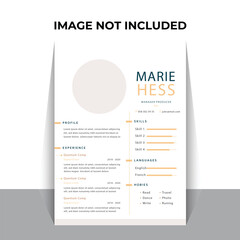 Professional Resume CV Template Layout