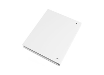 White Blank Binder With Metal Rings For A4 Paper Sheet - Isolated On White Background - Realistic 3D Illustration.