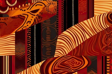 flat design african pattern illustration