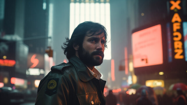 Gritty 1970's NYPD homicide detective. A million crime stories in the big apple NYC. In the style of a panoramic movie still.