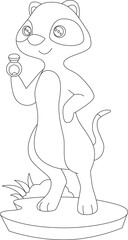 Meerkat Ring Animal Vector Graphic Art Illustration