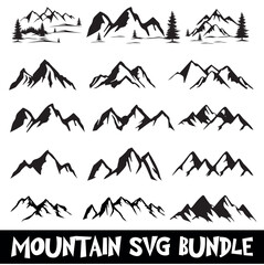 Mountain SVG Bundle, vector, illustration, hill, silhouette, mountain vector, mountain clip art, mountains svg